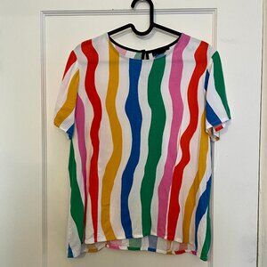 Nooworks - Salvation Stripe Boxy Top - size XL - GUC